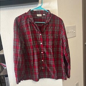 L.L. bean Red Plaid Button-Up Shirt
